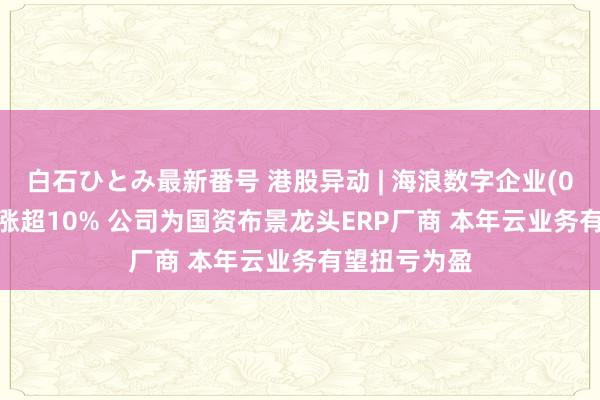 白石ひとみ最新番号 港股异动 | 海浪数字企业(00596)午后涨超10% 公司为国资布景龙头ERP厂商 本年云业务有望扭亏为盈