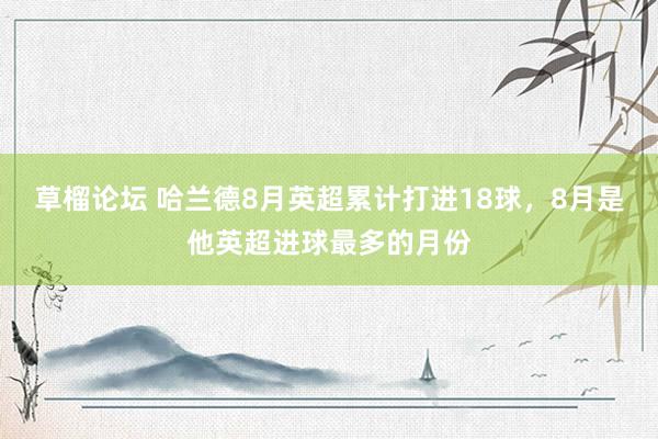 草榴论坛 哈兰德8月英超累计打进18球，8月是他英超进球最多的月份